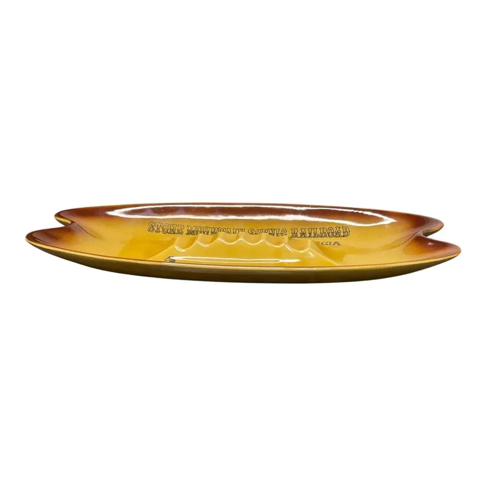 Vintage Mid-Century Ceramic Ashtray – “The General II” Train – Stone Mountain